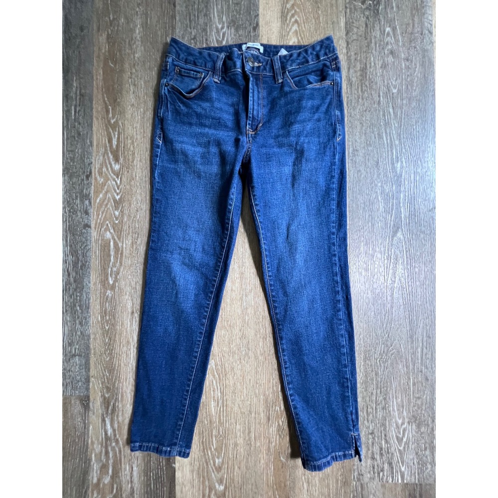 Kensie Jeans Skinny‎ Pants Womens 4/27 Blue Dark Wash Stretch Ankle Slit Denim